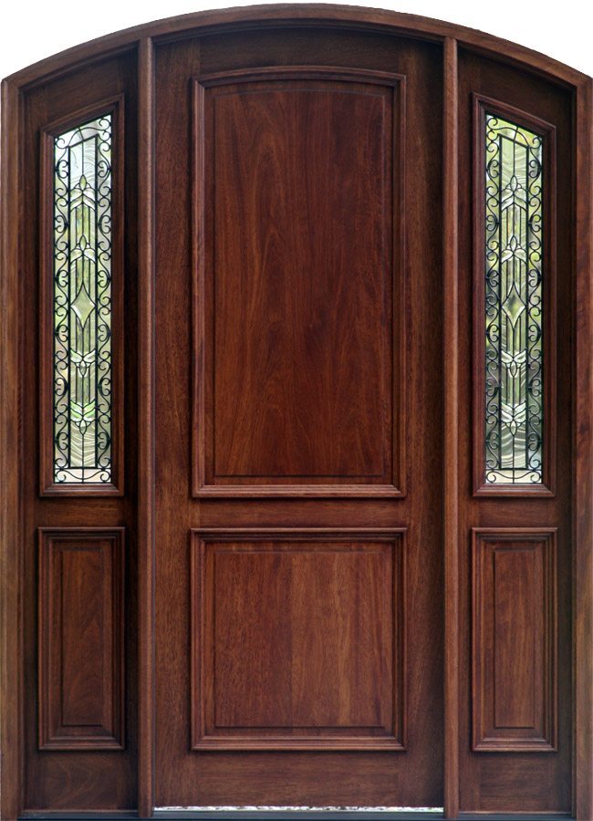 The Riviera House Panel Door Iron Classic Side Lites
